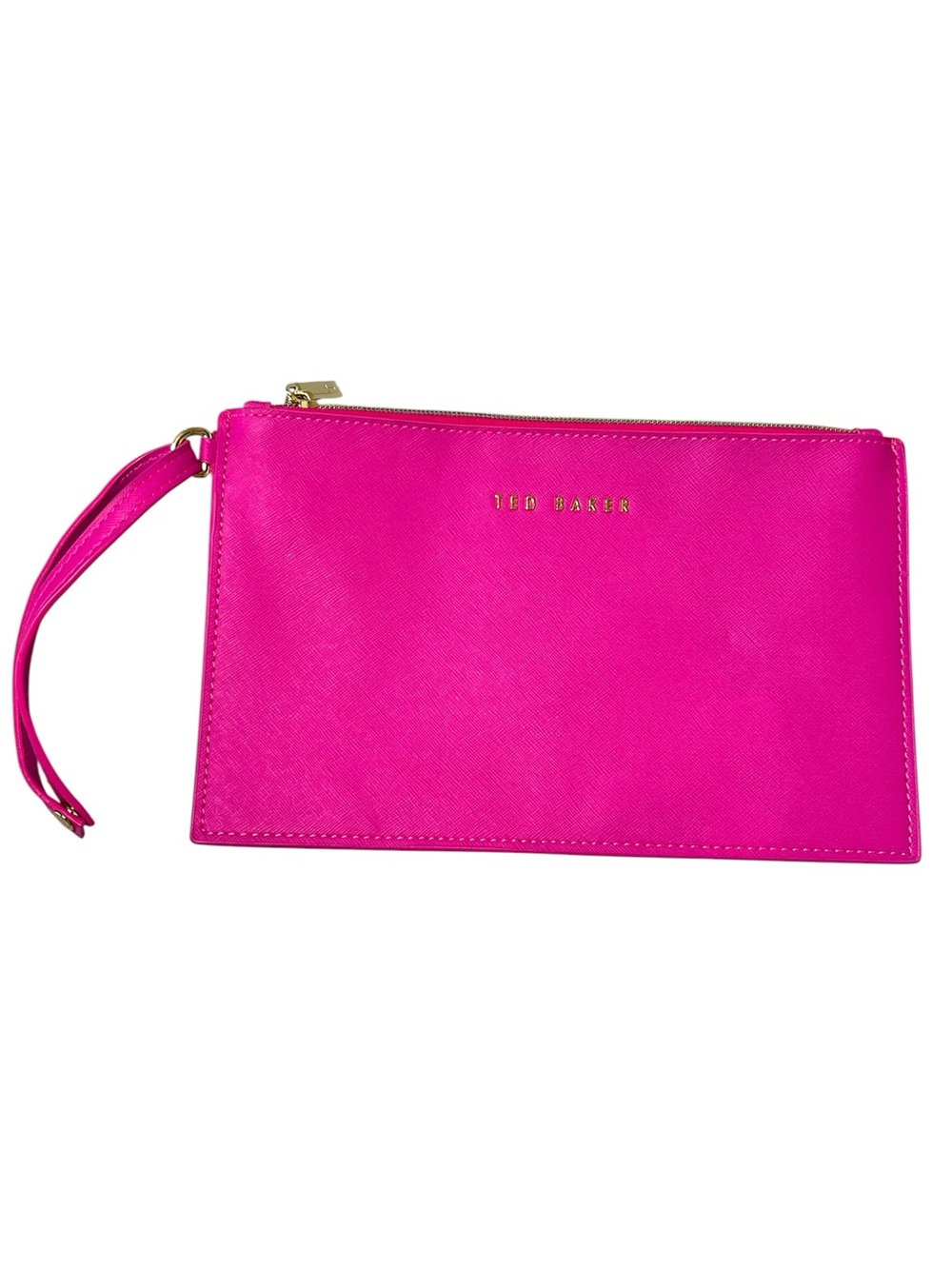 Ted Baker Hot Pink Clutch Wristlet Zip Pouch PVC Bag Purse